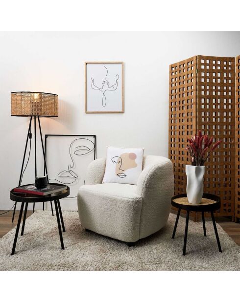 Fauteuil Kim blanc - 77x74x69 cm