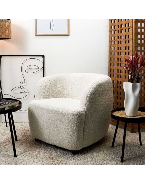 Fauteuil Kim blanc - 77x74x69 cm