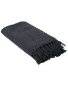 Jeté de canapé gaufré gris anthracite - 160x130 cm