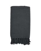 Jeté de canapé gaufré gris anthracite - 160x130 cm