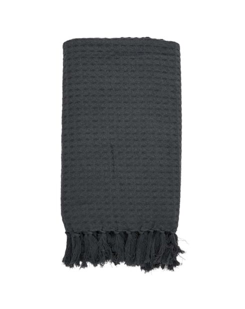 Jeté de canapé gaufré gris anthracite - 160x130 cm