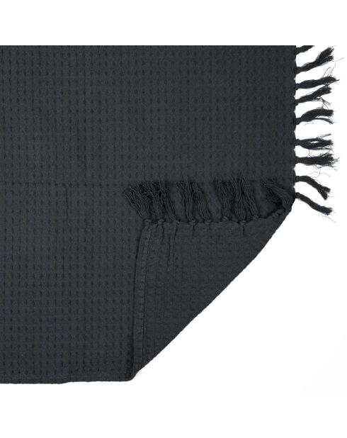 Jeté de canapé gaufré gris anthracite - 160x130 cm