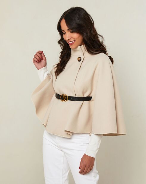 Kurzer Cape-Mantel Clara, ecru