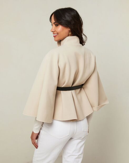 Manteau Clara cape court beige