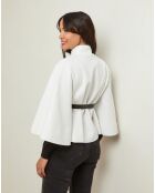 Manteau Clara cape court blanc