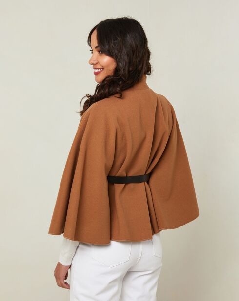 Manteau Clara cape court camel