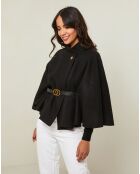Manteau Clara cape court noir
