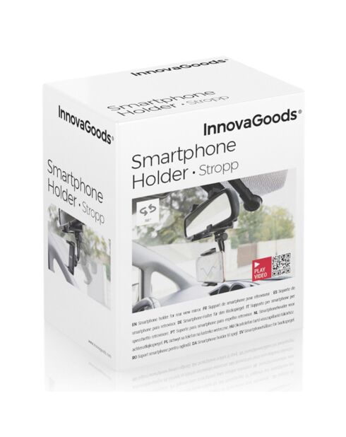 Support de smartphone pour rétroviseur Stropp noir - 12x17x7.8 cm