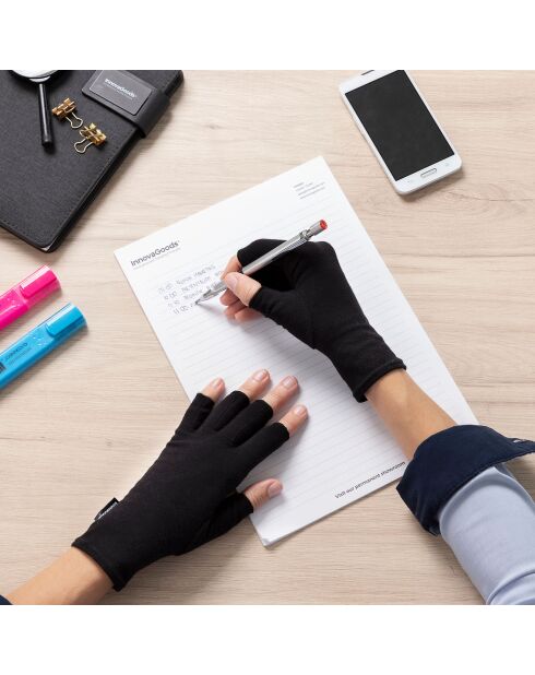 Gants de compression pour l'arthrite noirs - Taille S