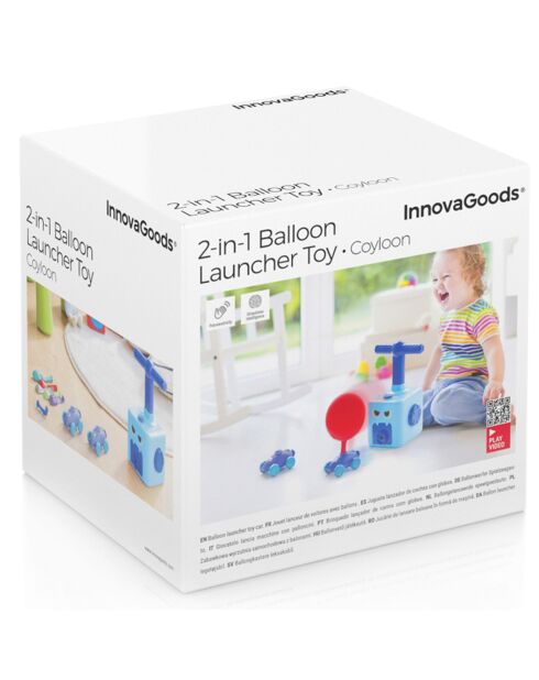 Jouet propulseur de voitures et ballons 2 en 1 Coyloon bleu - 3 ans et +