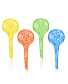 4 Ballons d'arrosage automatique Ballwooters en verre multicolores - D.6x15 cm