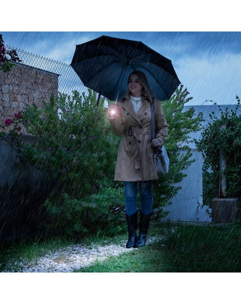 Parapluie pliable à fermeture inversée avec LED Folbrella noir/gris