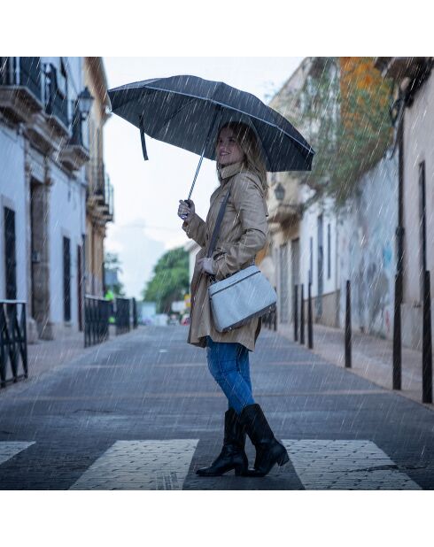 Parapluie pliable à fermeture inversée avec LED Folbrella noir/gris