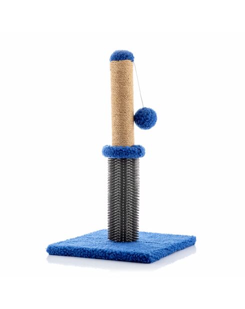 Tappetino antigraffio e massaggio 2 in 1 per gatti blu/grigio - 30x30x55 cm