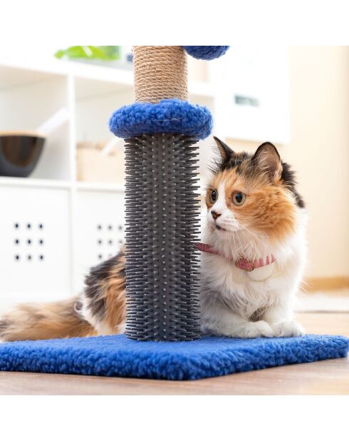 Tappetino antigraffio e massaggio 2 in 1 per gatti blu/grigio - 30x30x55 cm