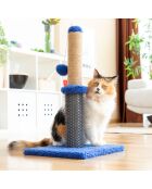 Tapis de grattage et de massage 2 en 1 pour chats bleu/gris - 30x30x55 cm