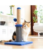 Tapis de grattage et de massage 2 en 1 pour chats bleu/gris - 30x30x55 cm