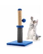 Tapis de grattage et de massage 2 en 1 pour chats bleu/gris - 30x30x55 cm