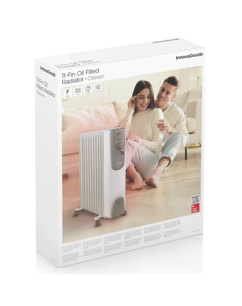 Radiateur bain d'huile Oileven blanc - 48x61.5x23.5 cm