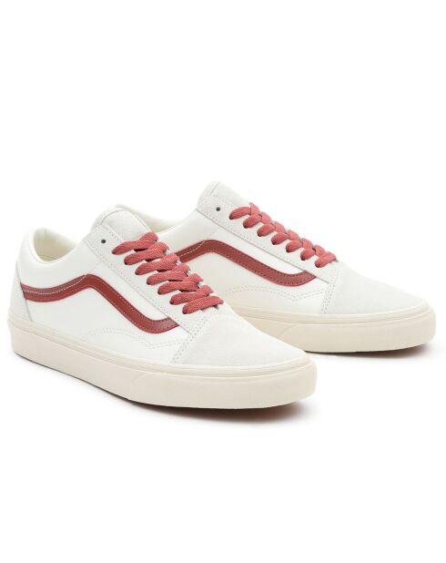 Sneakers en Cuir & Textile Old Skool blanc/bordeaux