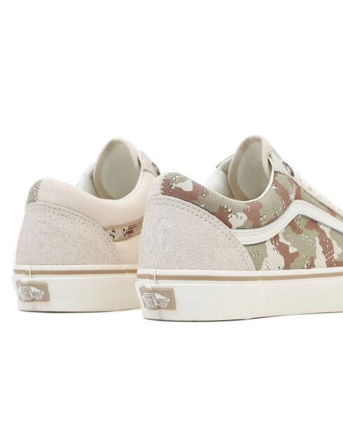 Sneakers Old Skool in pelle e tessuto in écru