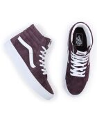 Sneakers en Velours de Cuir SK8-Hi pourpre