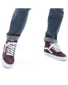 Sneakers en Velours de Cuir SK8-Hi pourpre