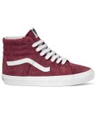 Sneakers en Velours de Cuir SK8-Hi bordeaux