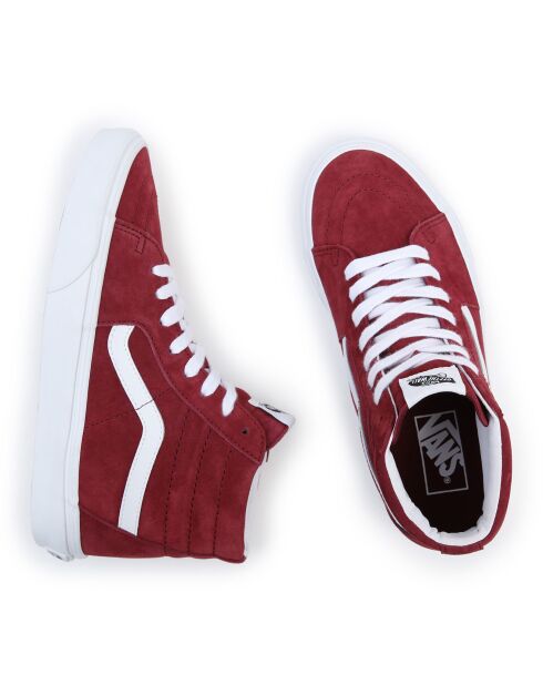 Sneakers en Velours de Cuir SK8-Hi bordeaux