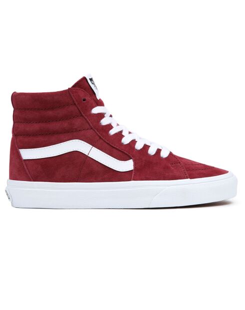 Sneakers en Velours de Cuir SK8-Hi bordeaux