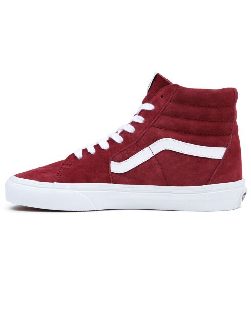 Sneakers en Velours de Cuir SK8-Hi bordeaux