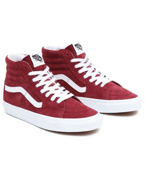 Sneakers en Velours de Cuir SK8-Hi bordeaux