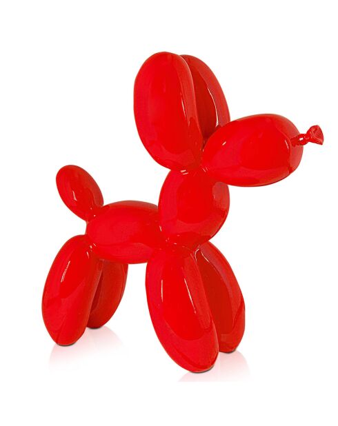 Sculpture chien effet ballon rouge - 46x50x18 cm