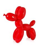 Sculpture chien effet ballon rouge - 46x50x18 cm