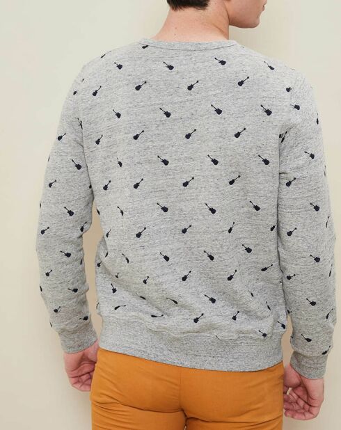 Sweat Guitar gris chiné