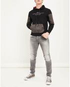 Sweat bi-matière Utility noir/gris