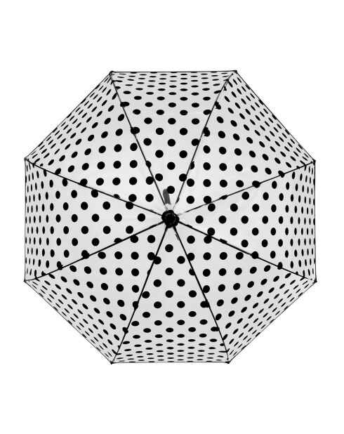 Parapluie transparent avec ouverture automatique cloche - Imprimé pois transparent/noir
