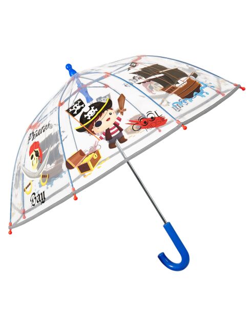 Parapluie cloche enfant bordure réfléchissante pirate transparent