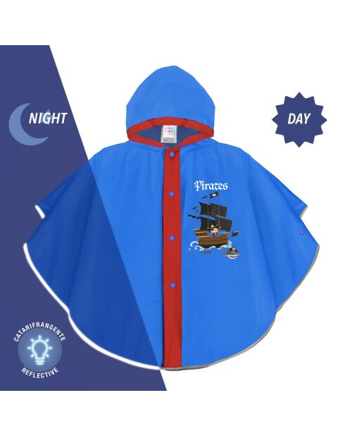 Poncho de pluie pour enfant bleu