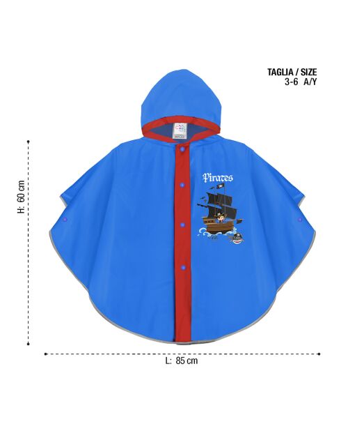 Poncho de pluie pour enfant bleu