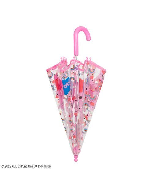 Parapluie enfant - Ouverture manuelle - imprimé peppa pig transparent/rose