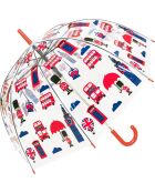 Parapluie enfant transparent - Poignée roue - Motifs Londres transparent