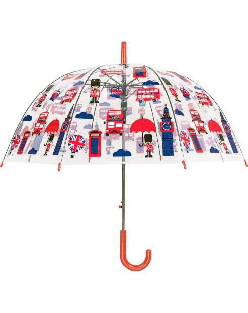 Parapluie enfant transparent - Poignée roue - Motifs Londres transparent