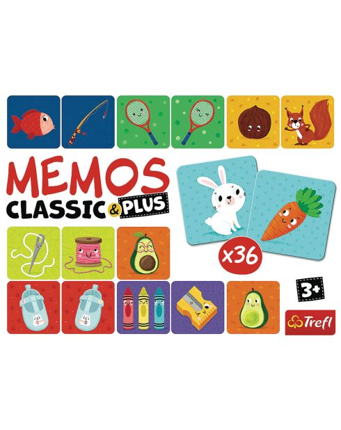 Memo Classic e Plus - Logic - 36 carte - 3 anni +