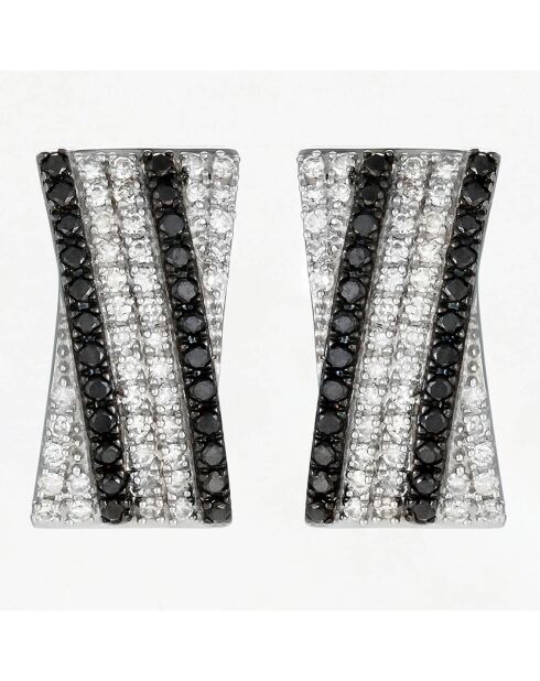 Boucles d'oreilles Lina Diamants noirs 0.43 ct or blanc