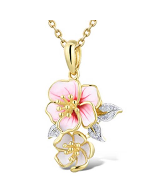 Pendentif Oyako Diamants 0.04 ct & Email or jaune