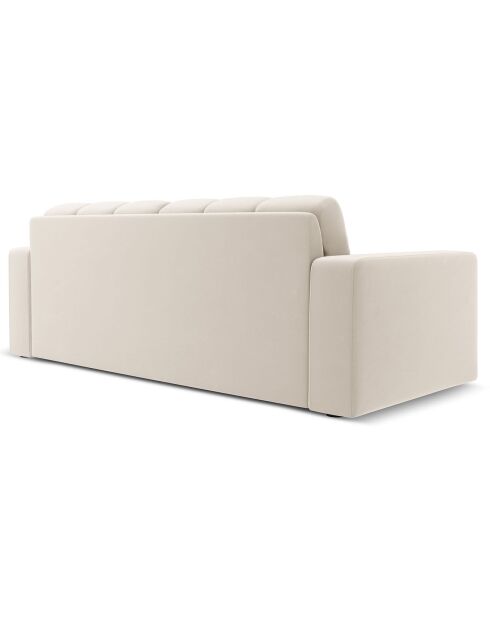 Canapé Velours Justin 2 Places beige clair - 162x90x72 cm