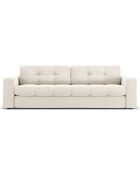 Canapé Velours Justin 3 Places beige clair - 202x90x72 cm