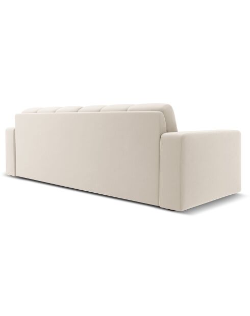 Canapé Velours Justin 3 Places beige clair - 202x90x72 cm