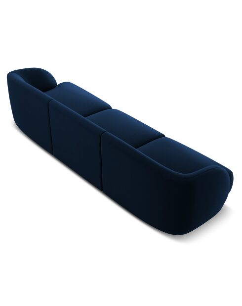Canapé Velours Miley 3 Places bleu roi - 259x85x74 cm